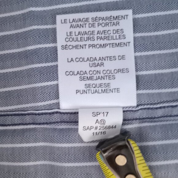 Ben Sherman Men's Button Up Shirt Indigo Blue/White Long Sleeve Striped Size M - Picture 3 of 9